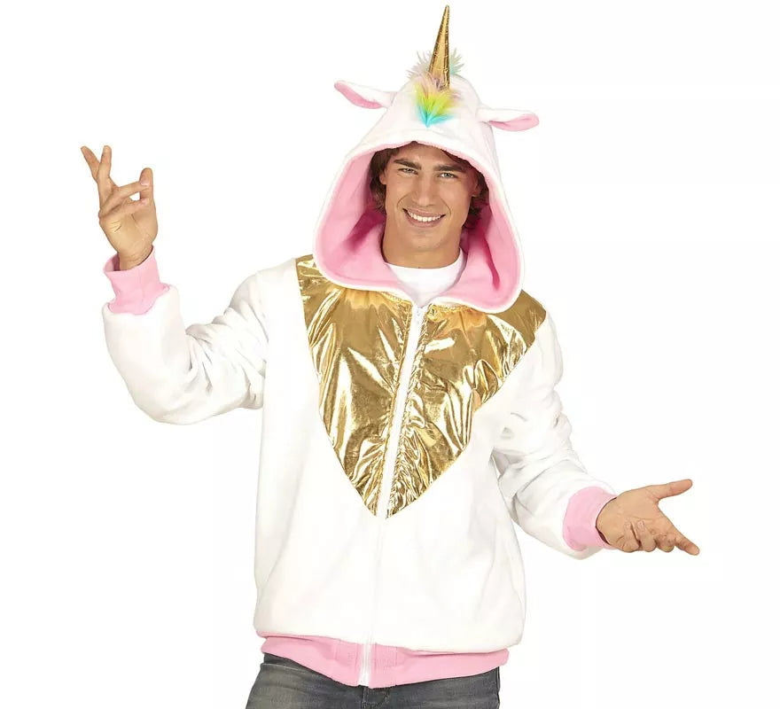 Disfraz de Unicornio Fantasía dorado para adulto