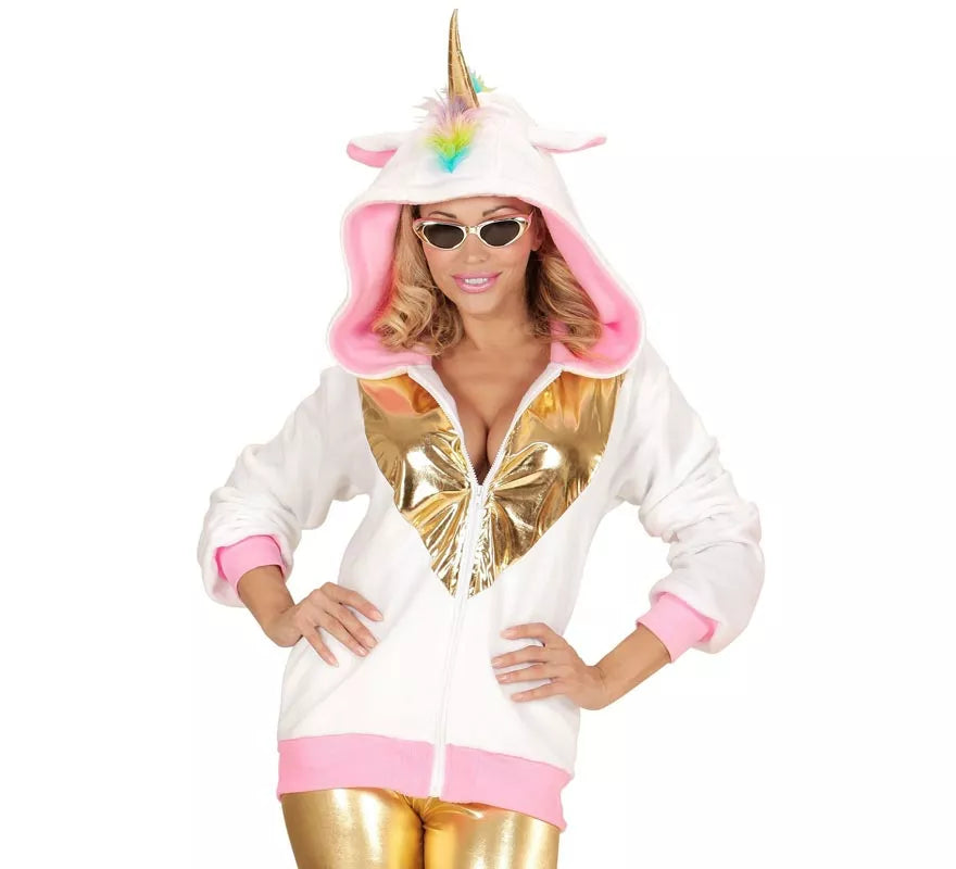 Disfraz de Unicornio Fantasía dorado para adulto