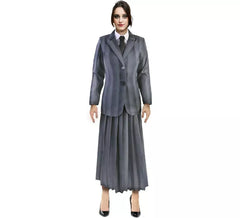 Women's Striped Gothic School Uniform Costume
