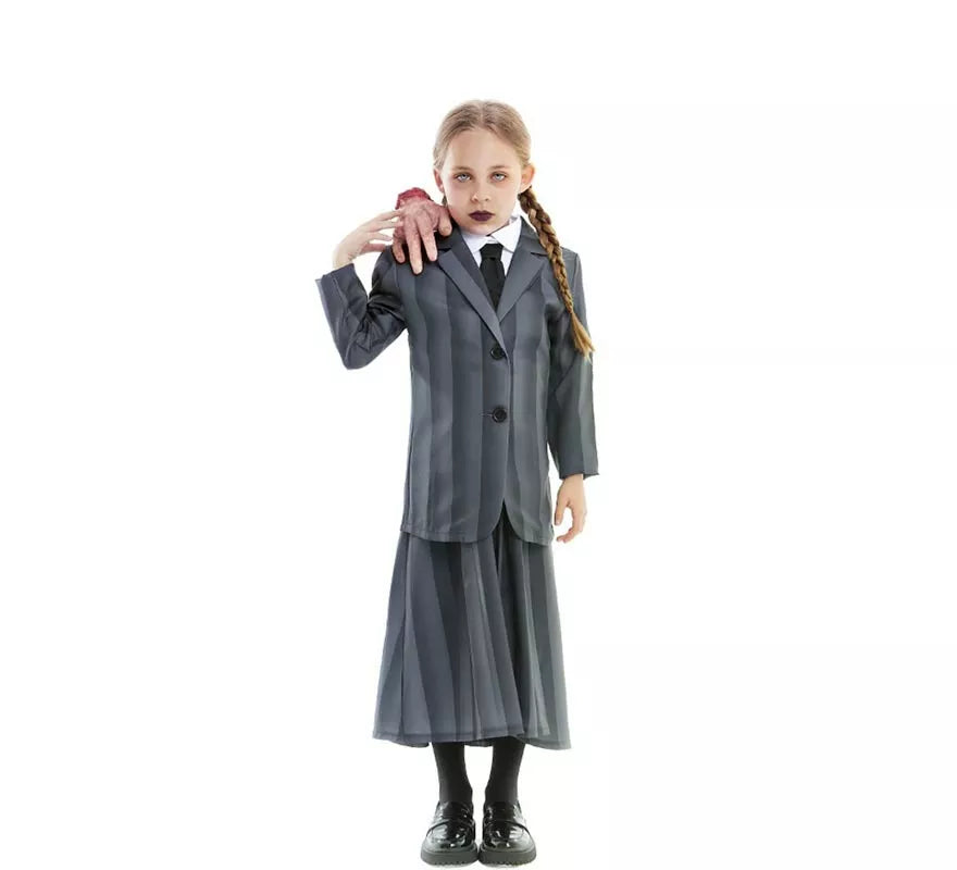 Translation missing: en.Disfraz de Uniforme Escolar Gótico a rayas para niña y adolescente