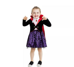 Classic Vampiress Costume with Cape and Collar for Baby and Girls