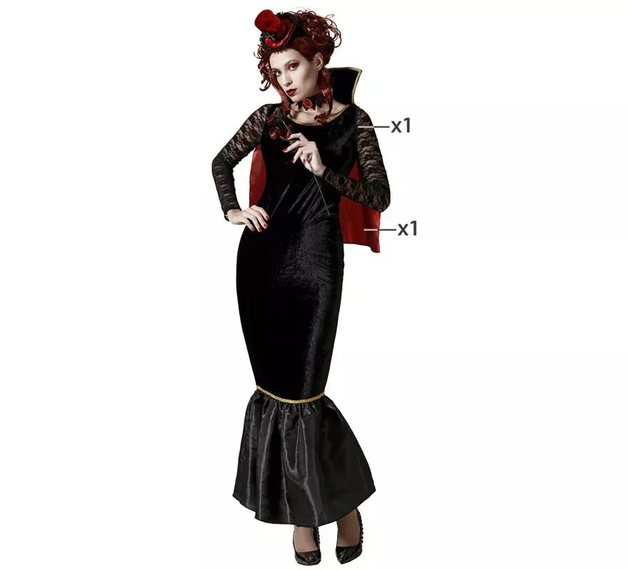 Disfraz de Vampiresa con capa para mujer