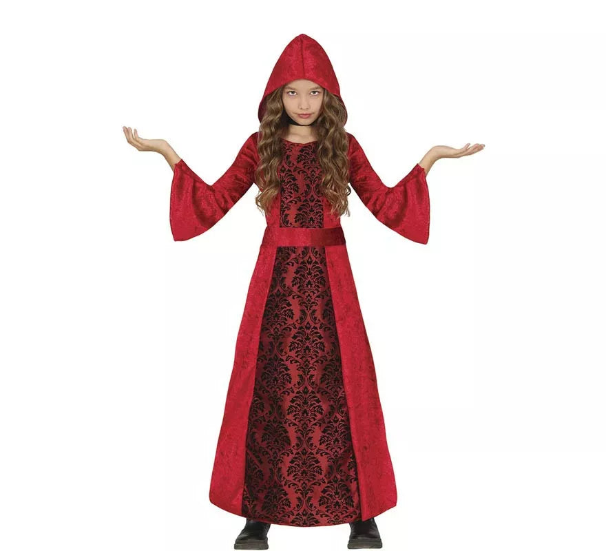 Translation missing: en.Disfraz de Vampiresa con capucha roja para niña