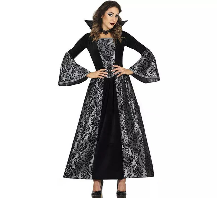 Disfraz de Vampiresa de Gótica plateada para mujer