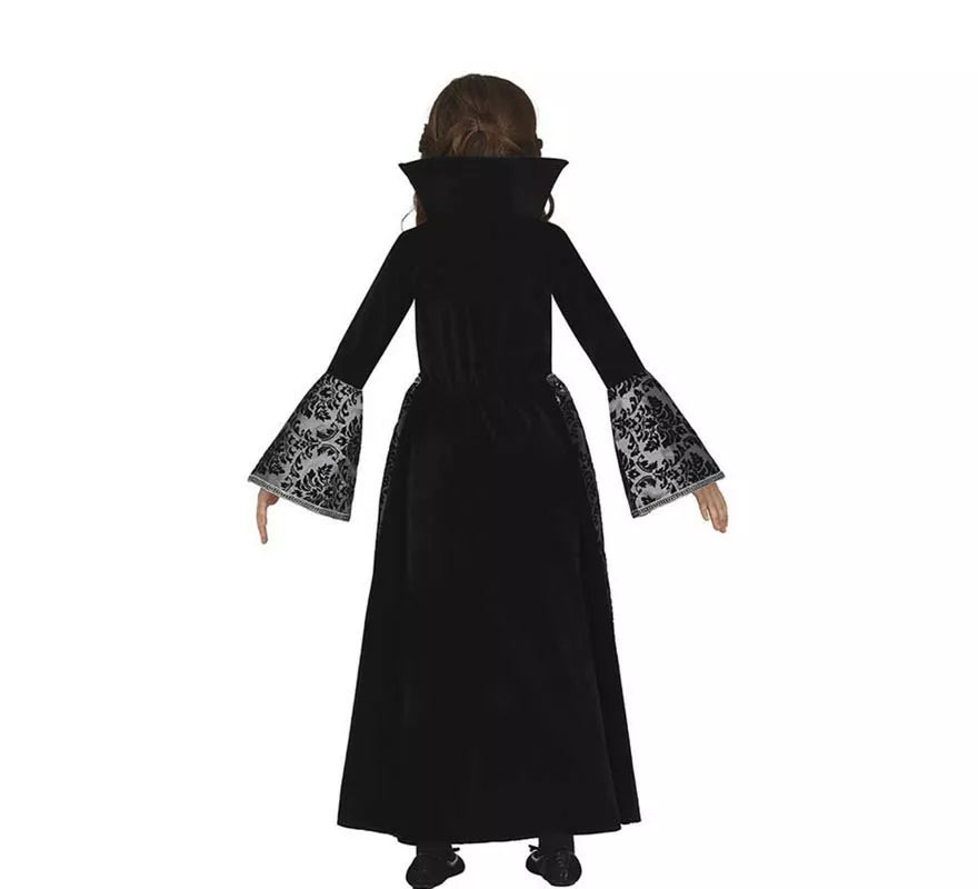 Disfraz de Vampiresa de Gótica plateada para niña