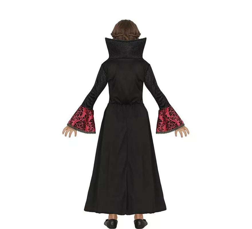 Disfraz de Vampiresa de Gótica rojo para niña