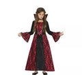 Disfraz de Vampiresa de Gótica rojo para niña