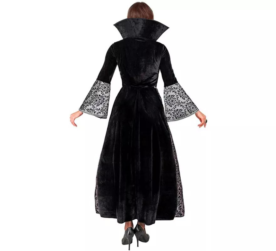 Disfraz de Vampiresa gris y negra para mujer