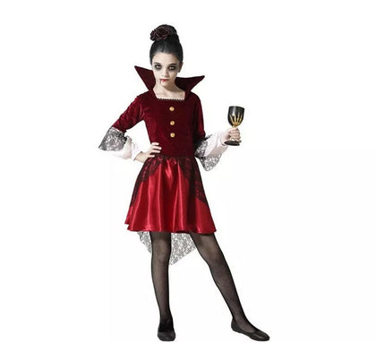 Disfraz de Vampiresa Roja para niña
