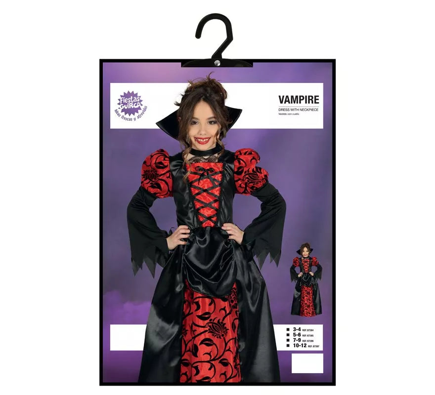 Disfraz de Vampiresa Roja para niña