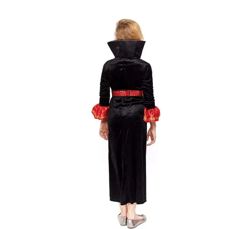 Disfraz de Vampiresa roja y negra para niña