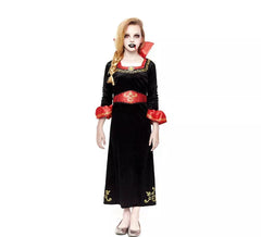 Red and black vampire costume for girls