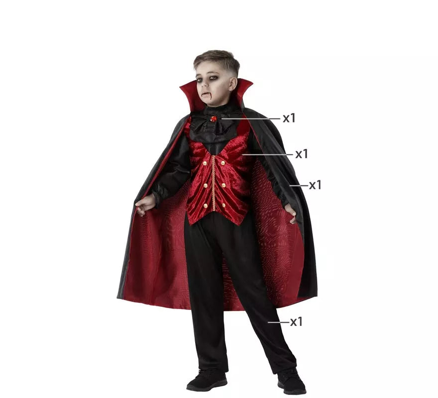Translation missing: en.Disfraz de Vampiro Borgoña para niño
