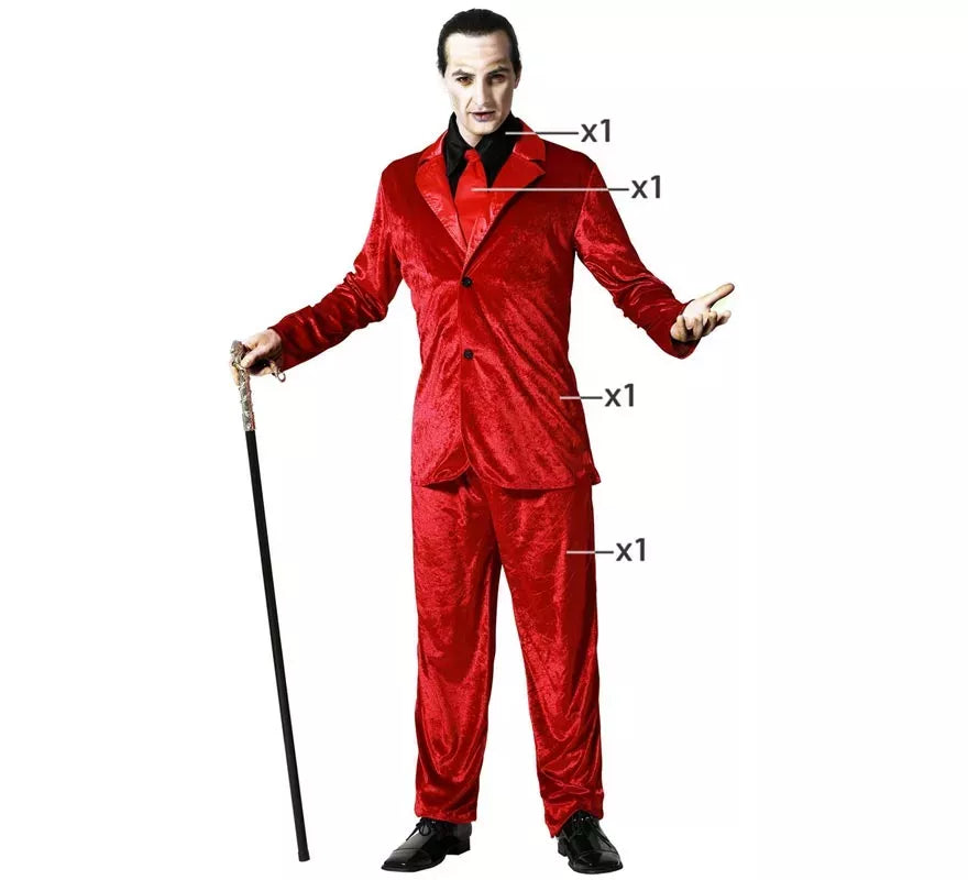 Disfraz de Vampiro Elegante Rojo para hombre