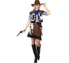 Cowgirl costume with cow print for women