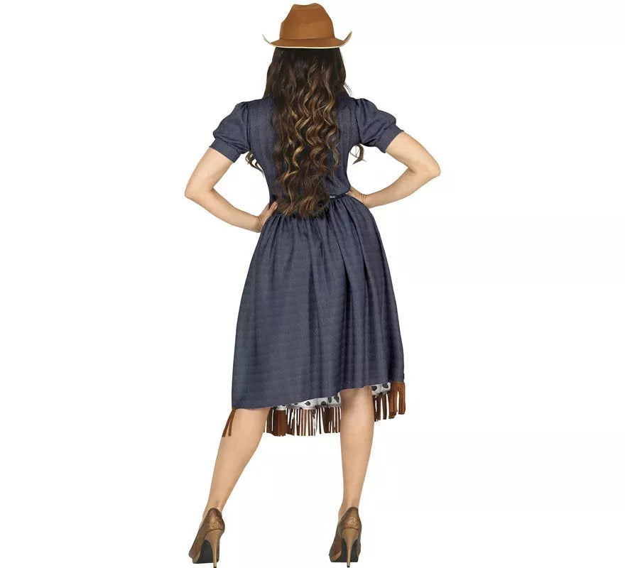 Disfraz de Vaquera con vestido estampado para mujer