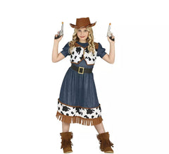 Cowgirl costume with printed dress for girl