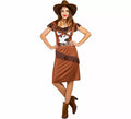 Disfraz de Vaquera Cowgirl con Falda Marrón para mujer