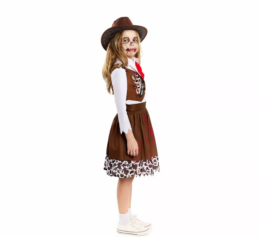 Disfraz de Vaquera Zombie para niña