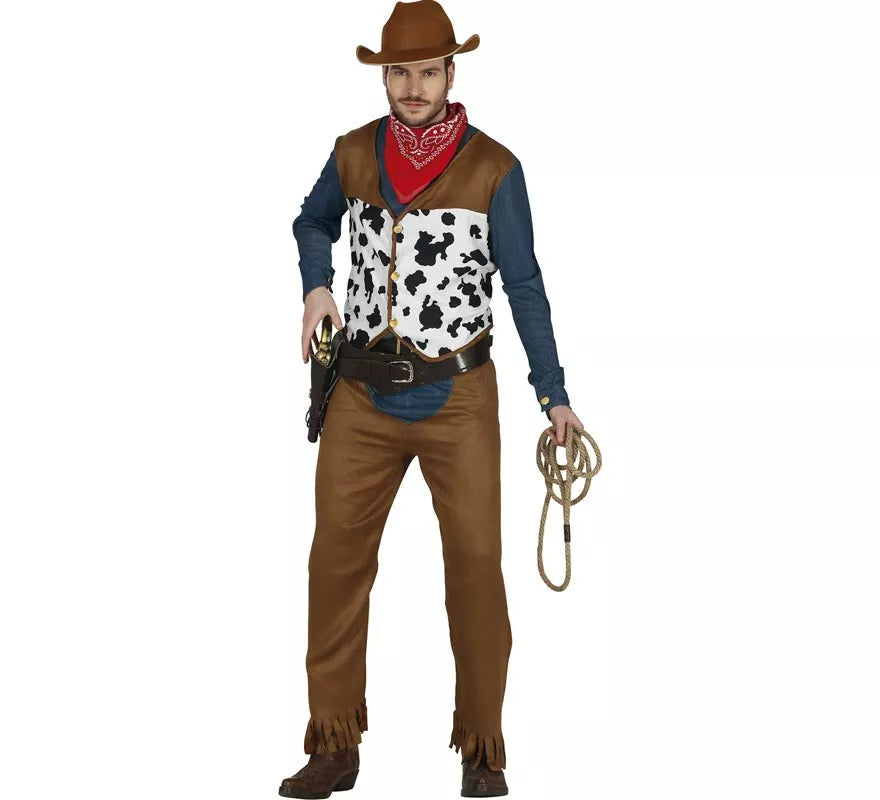 Translation missing: en.Disfraz de Vaquero Clásico con chaleco para hombre