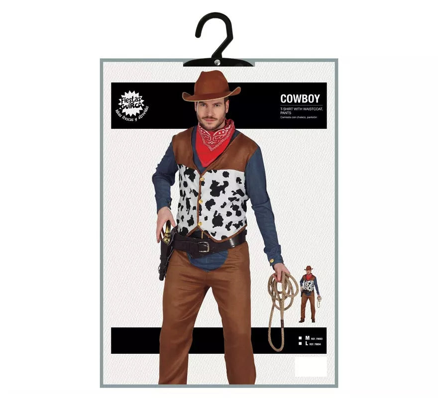 Translation missing: en.Disfraz de Vaquero Clásico con chaleco para hombre