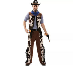 Cowboy costume with cow print for men