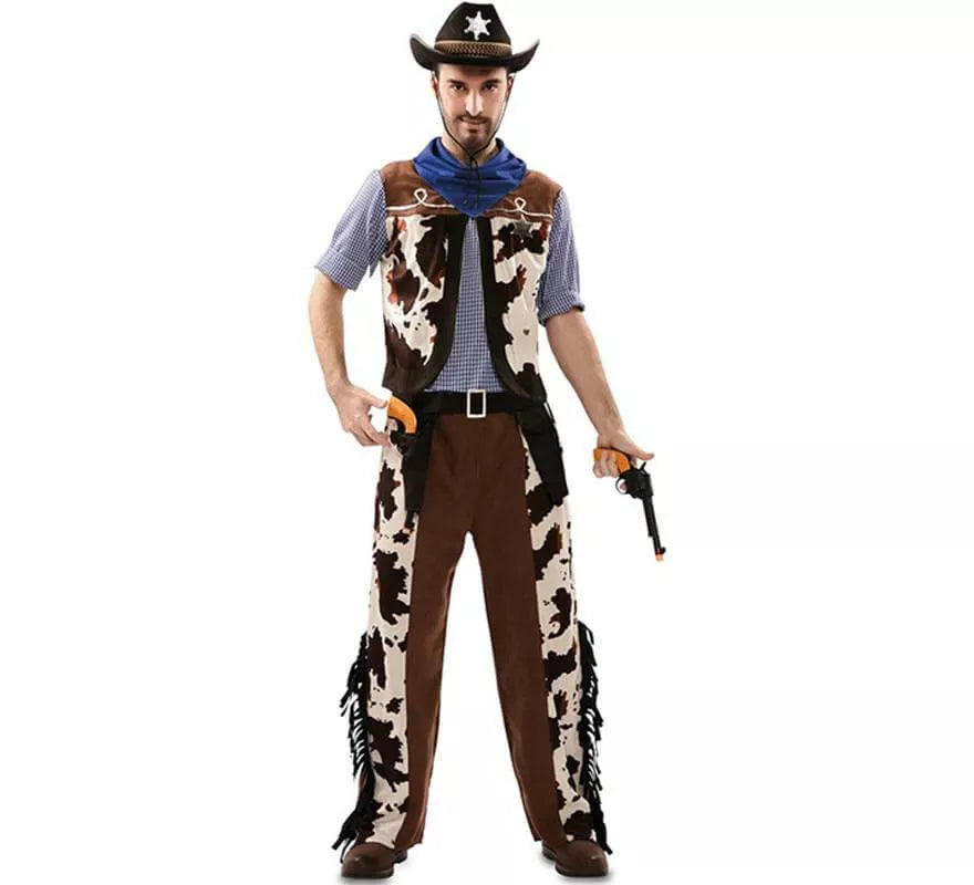 Translation missing: en.Disfraz de Vaquero con estampado vaca para hombre