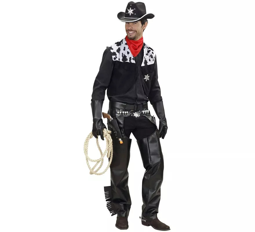 Translation missing: en.Disfraz de Vaquero Rodeo negro para hombre