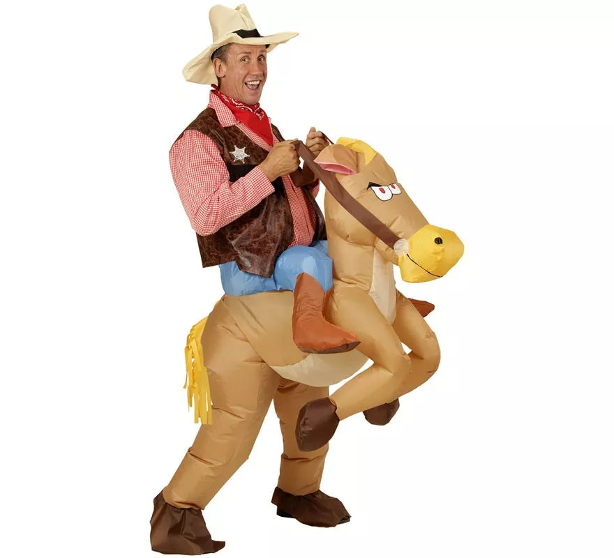 Translation missing: en.Disfraz de Vaquero sobre Caballo Hinchable para adulto