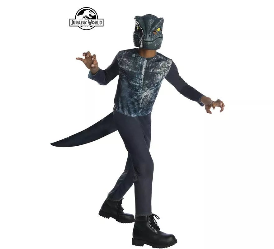 Translation missing: en.Disfraz de Velociraptor Jurassic World Opp con máscara para niño