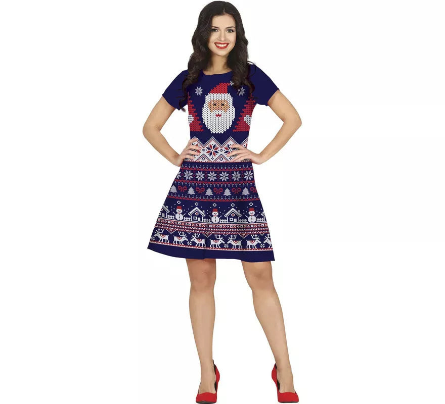 Translation missing: en.Disfraz de Vestido Azul Crochet Navideño para mujer