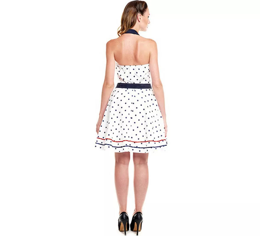 Translation missing: en.Disfraz de Vestido Blanco con Lunares Años 50 para mujer