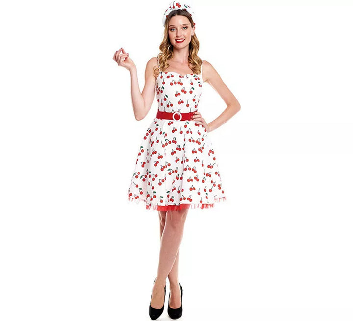 Disfraz de Vestido Cerezas Años 50 para mujer