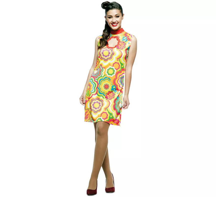 Disfraz de Vestido Chupa Chups Chica Yé-Yé para mujer