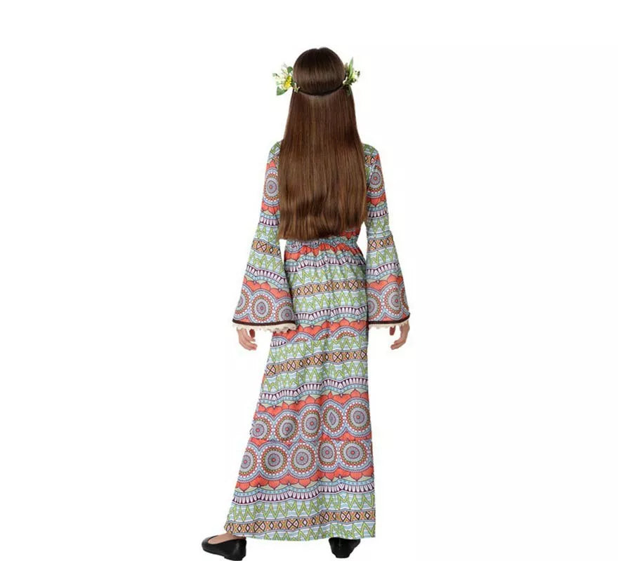 Translation missing: en.Disfraz de Vestido Hippie con Estampado para niña