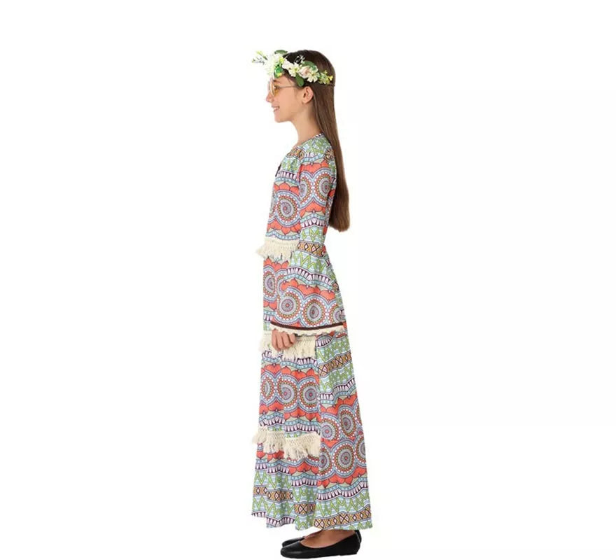 Translation missing: en.Disfraz de Vestido Hippie con Estampado para niña