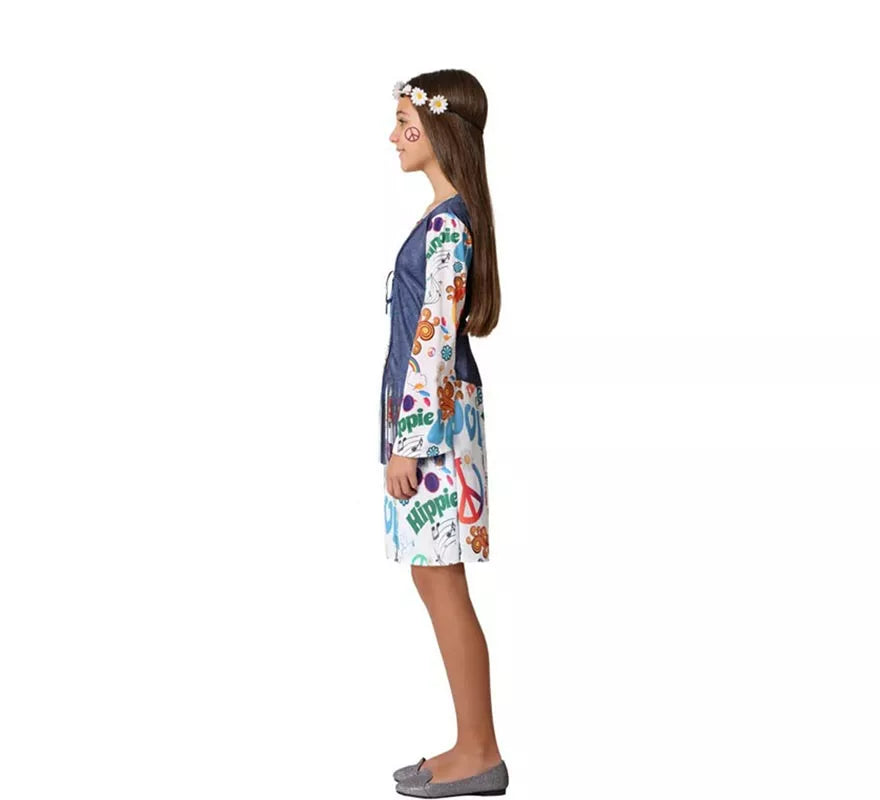 Translation missing: en.Disfraz de Vestido Hippie con Estampado para niña