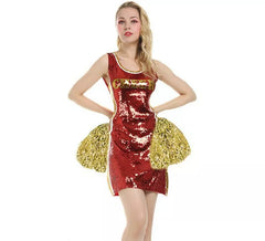 Women's Cheerleader Sequin Dress Costume