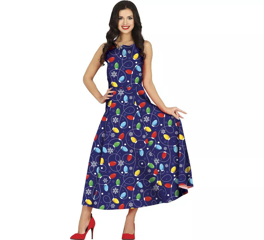 Translation missing: en.Disfraz de Vestido Navidades Azul Largo para mujer