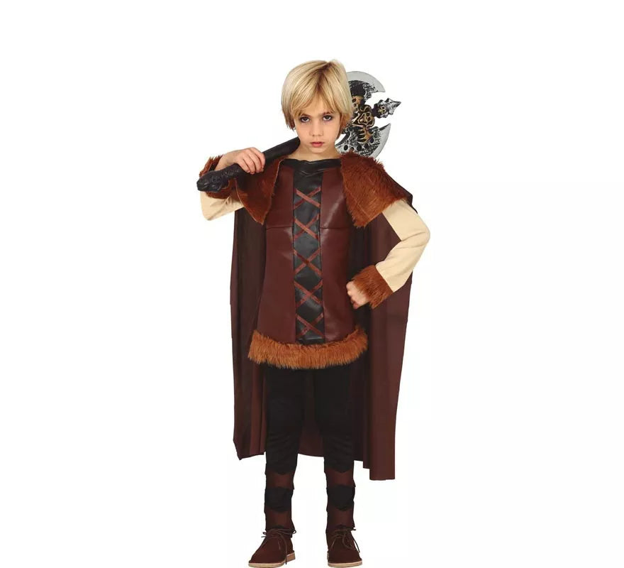 Disfraz de Vikinga marrón para niña