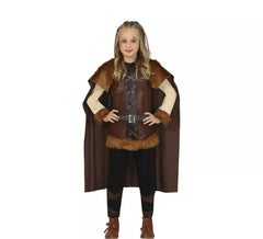 Brown Viking costume for girls