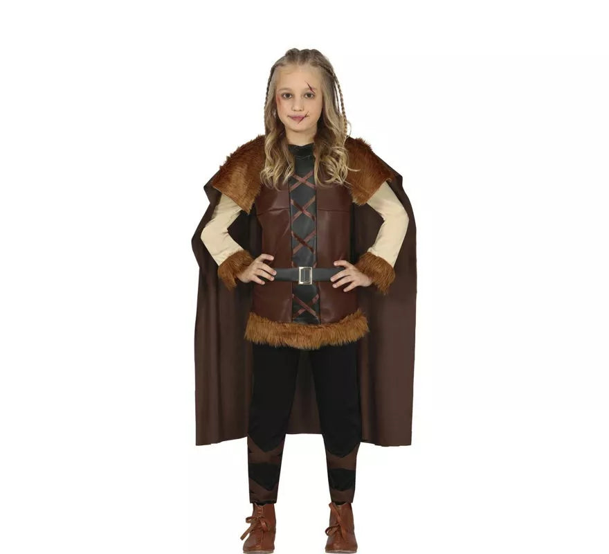 Translation missing: en.Disfraz de Vikinga marrón para niña