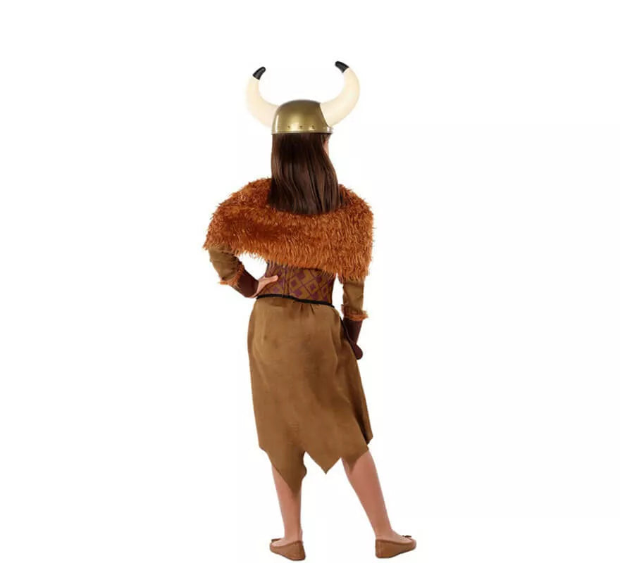 Disfraz de Vikinga Marrón para niña