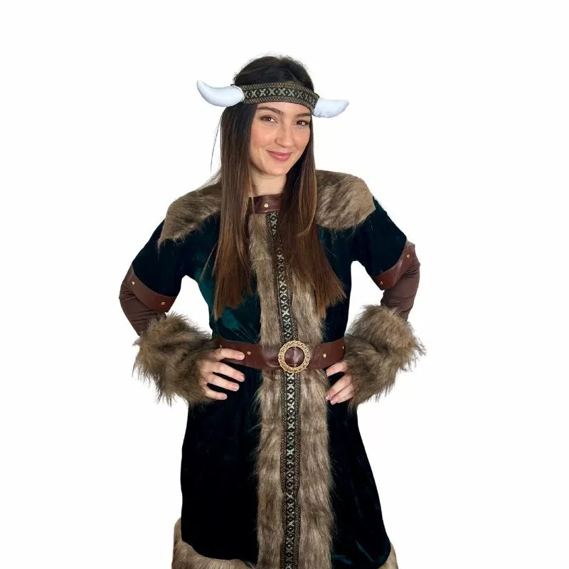 Disfraz de Vikinga Verde para mujer