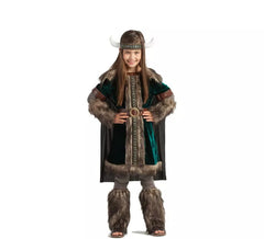 Green Viking costume for girls