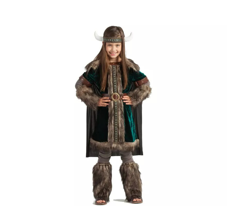 Translation missing: en.Disfraz de Vikinga verde para niña