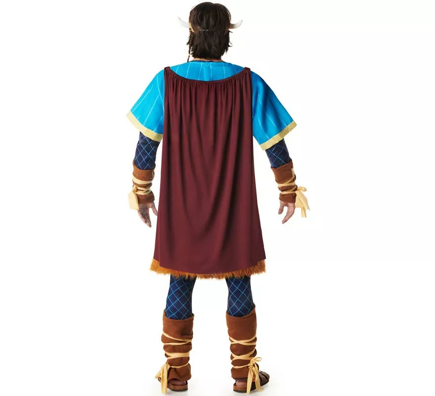 Disfraz de Vikingo azul con Capa para hombre