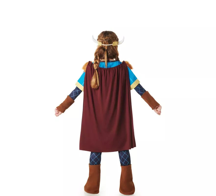 Translation missing: en.Disfraz de Vikingo azul con Capa para niños