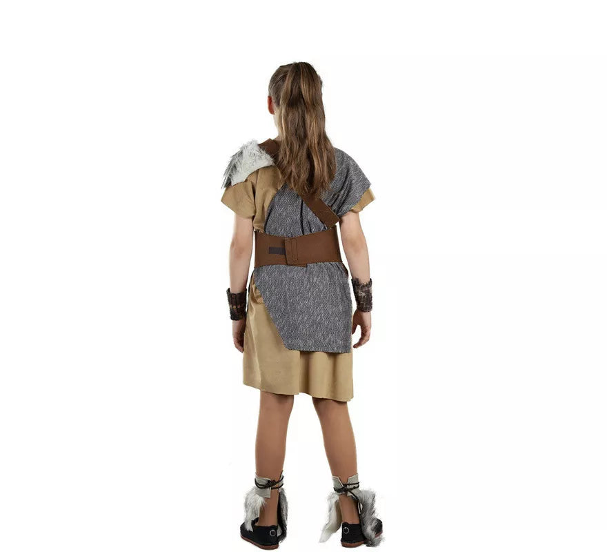 Disfraz de Vikingo Gris para niña