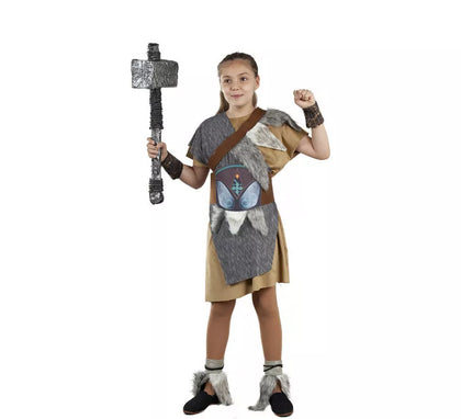 Disfraz de Vikingo Gris para niña